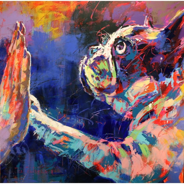 French Bulldog, high five